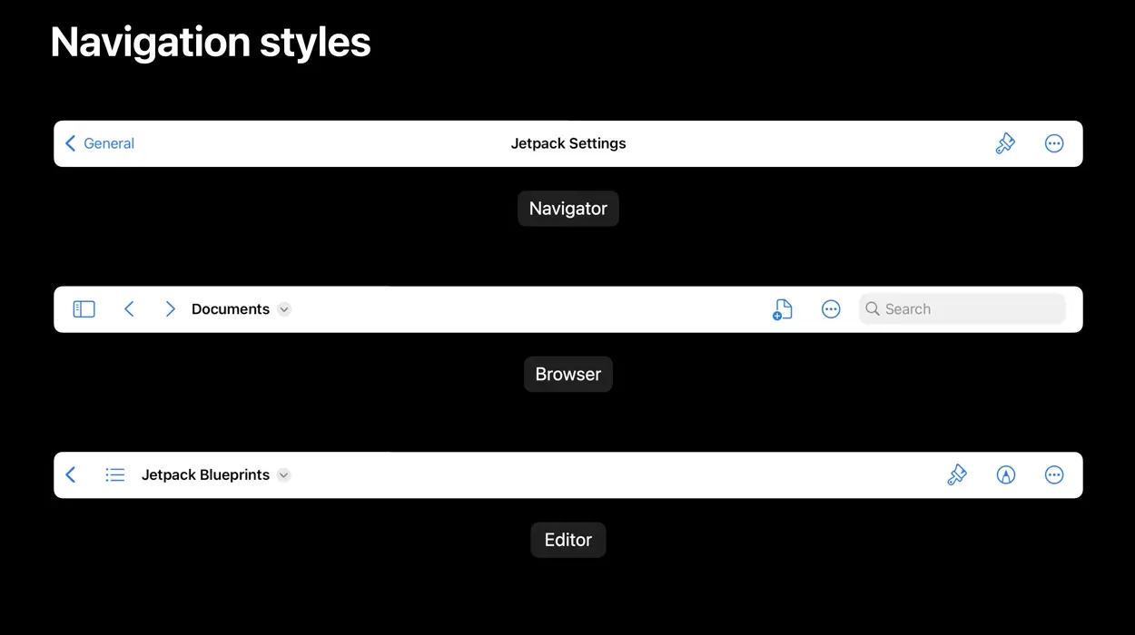 Navigation styles